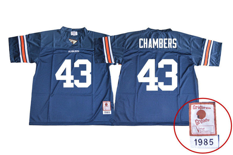 1985 Throwback Youth #43 Cedric Chambers Auburn Tigers College Football Jerseys Sale-Navy